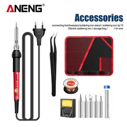 ANENG SL102 Digital Electric Soldering Iron US/EU Plug Adjustable Temperature 220V 110V Welding Tool Portable Electrocautery