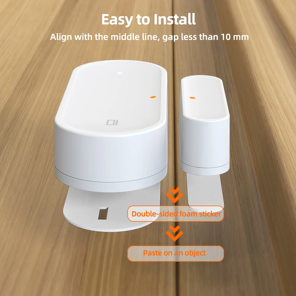 Imagem -04 - Miucda Tuya Zigbee Inteligente Porta Janela Sensor Inteligente Botão Anti-violação Casa Assaltante App Controle Remoto Trabalho com Alexa Google Casa