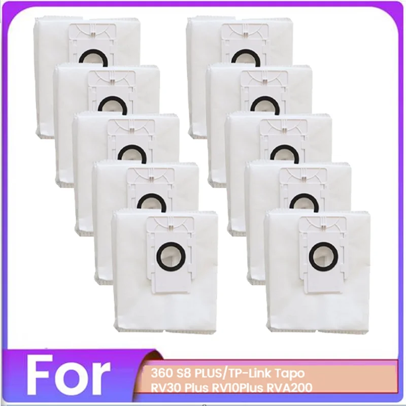 Juego de bolsas de polvo de 10 Uds para TP Link Tapo RV30 Plus RV10 para 360 S8 PLUS Plus RVA200 accesorios para aspiradoras Replacement-B91B