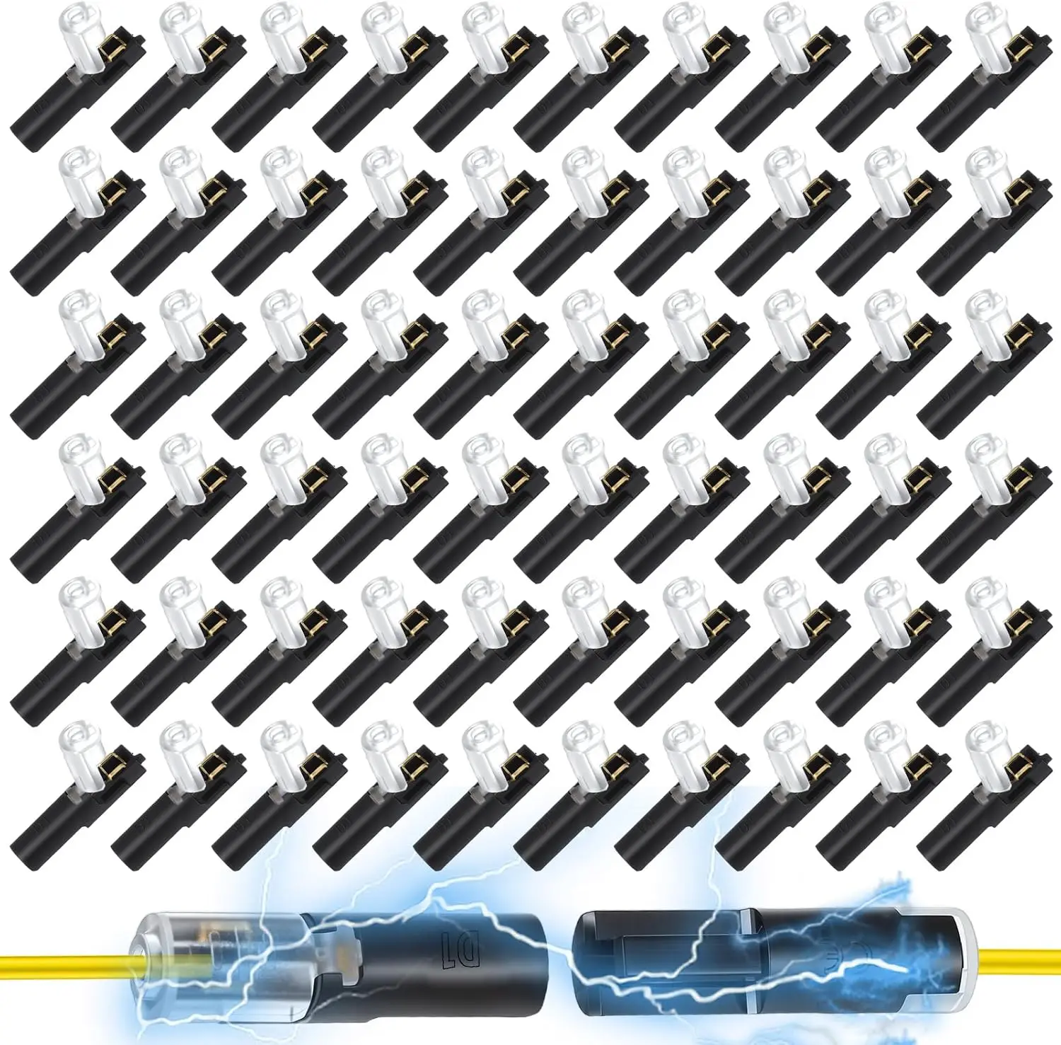 1-Poliger Niederspannungs-Kabelsteckverbinder 60 Stück LED-Kabelverbinder 1-Draht Schnellverbinder ohne Löten mit Verriegelungsmechanismus