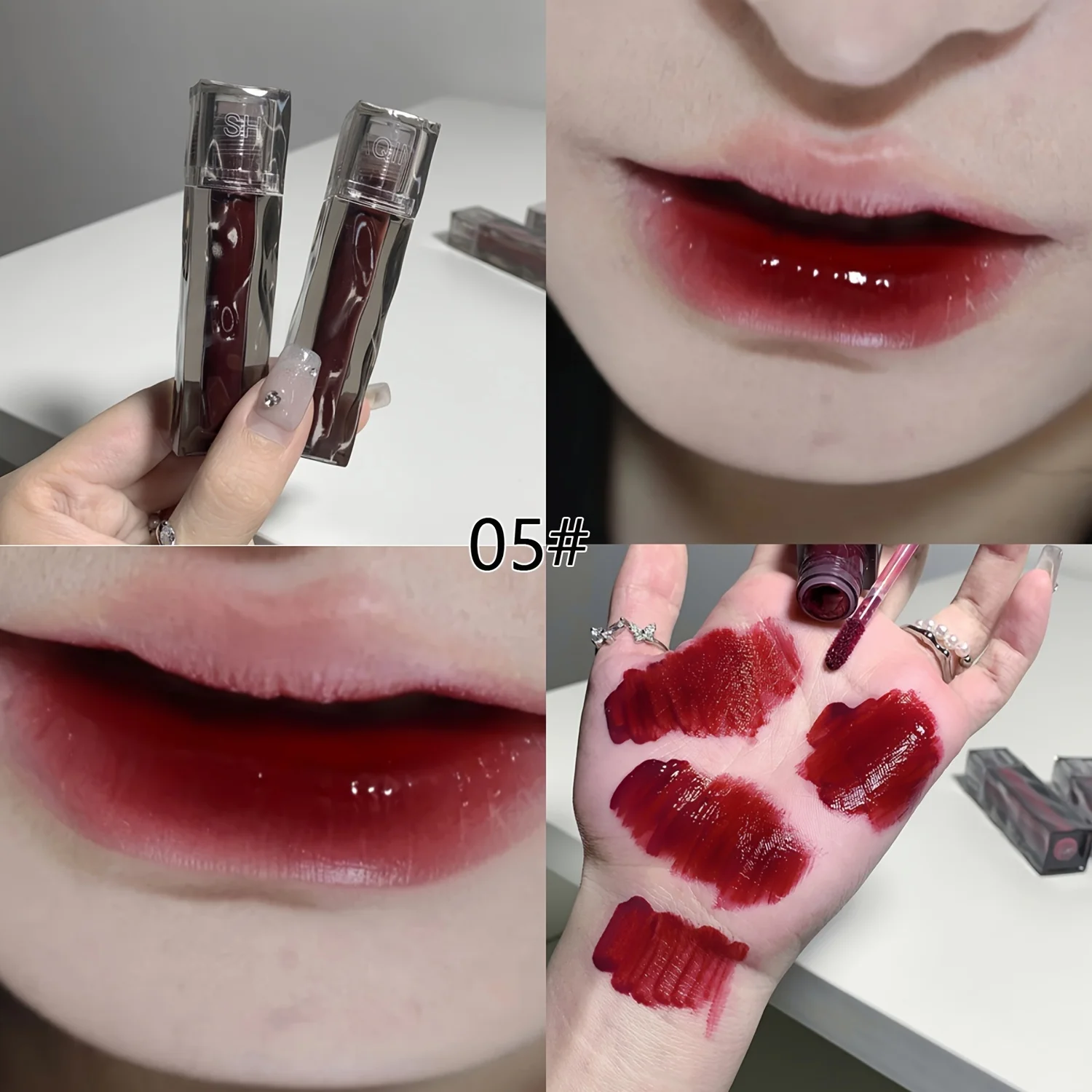 Adorable Bear Mirror Lip Glaze - ลิปสติกเนื้อลิควิดติดทนนาน ไม่ซีดจาง ให้ความชุ่มชื้นพร้อมเนื้อน้ํา - หน้าแข้งมันวาวหรูหรา