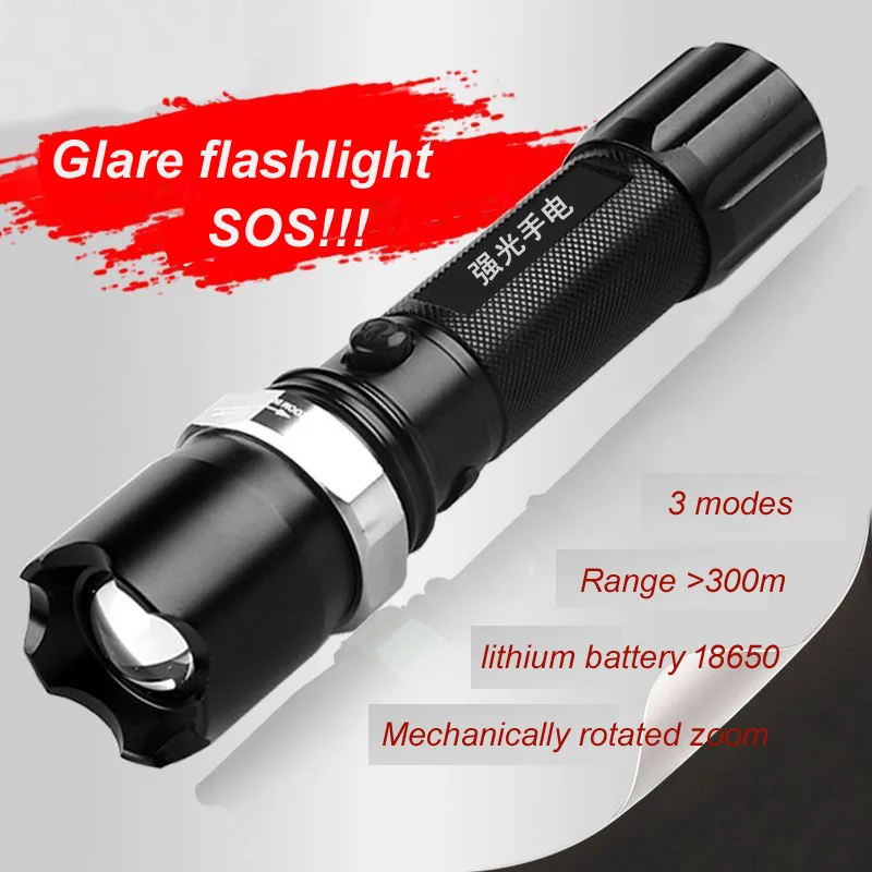 Li-ion 18650 USB Rechargeable Hard light Most Powerful LED Flashlight LED Torch Tactical Flashlight Hand Lamp Flashlight 2pc/lot