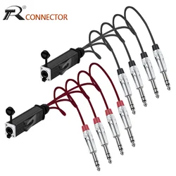 RJ45 to 4 Channel 1/4 Inch TRS Stereo 6.35mm Plug Audio Cable Network Signal Extender Splitter for Guitar Amplifier Mixer