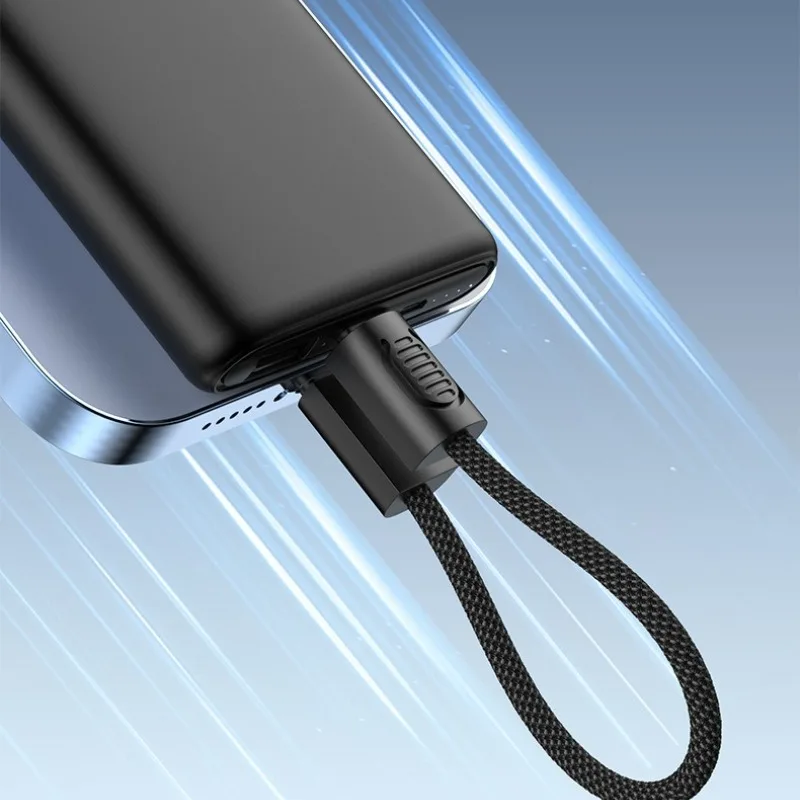 Keychain Lanyard Dual Type-C Charging Cable Super Fast Charging Mobile Phone Data Cord Portable Hanging Rope Wire