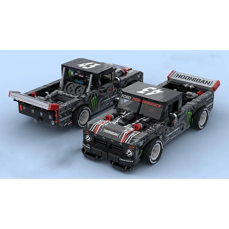 

Building Block Racing Car Leather Truck 564pcs MOC Speed Champion Night City Hunt