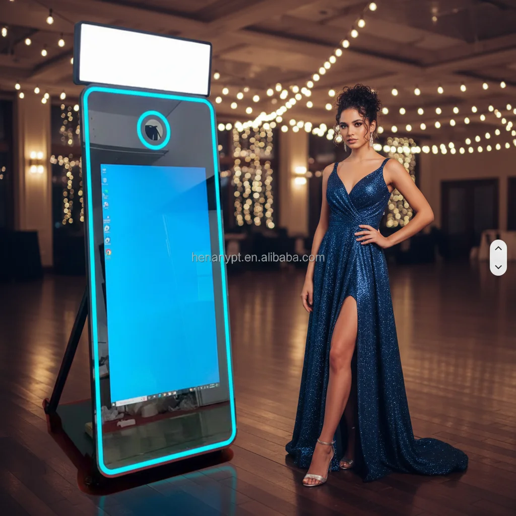 Smart MirrorYPT 70-Inch Smart Magic Mirror Party Photo Booth IPad SLR Wi-Fi/Bluetooth Remote Control Instant Print Metal Tempere