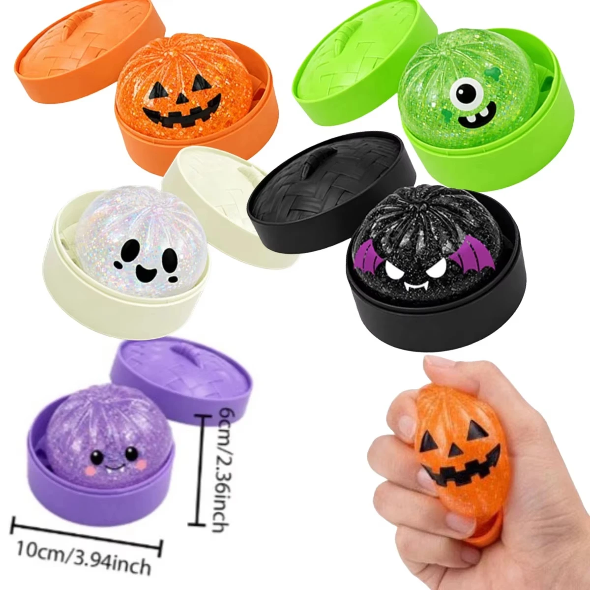 Halloween Blind Box Colorful Simulated Ghost Dumpling Squishy Rebound Squeeze Relaxing Antistress Party Gift Toy for Kids
