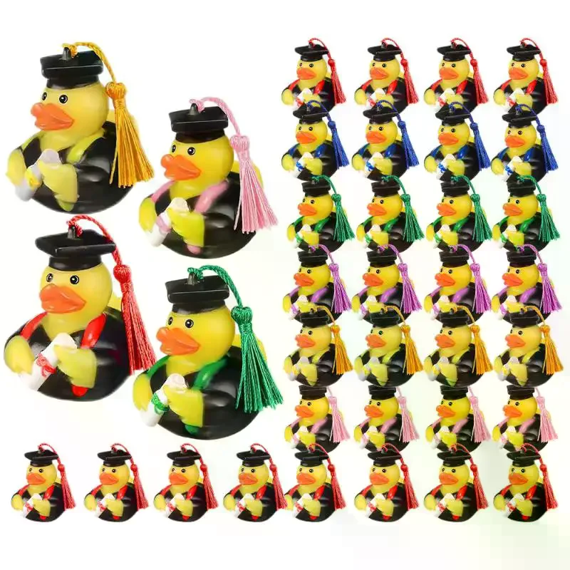 2Pcs Graduation Doctoral Duck Top Hat Duck Car Ornaments Party Decorations Birthday Gifts Ornaments
