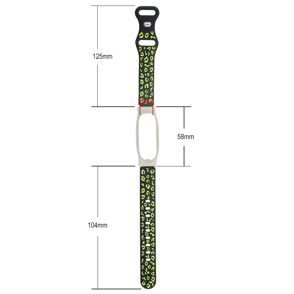 표범 무늬 실리콘 시계줄 & 보호 케이스 샤오미 미 밴드 3 4 5용 내구성 빠른 탈착 스마트 워치 밴드