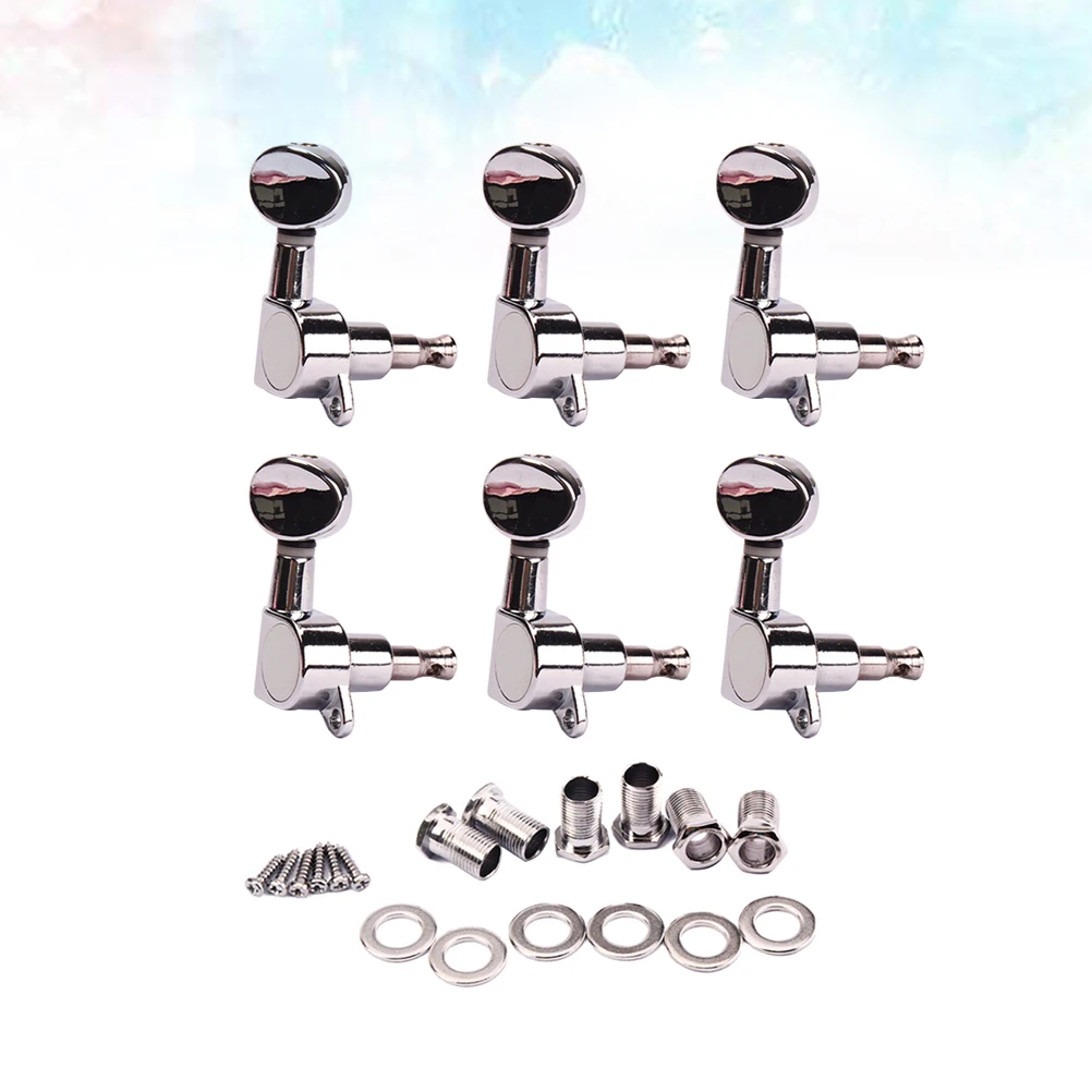

Electric Guitar Tuning Pegs Silver 6-In-Line Vintage Machine Heads For Replacement Guitar Tuning Keys