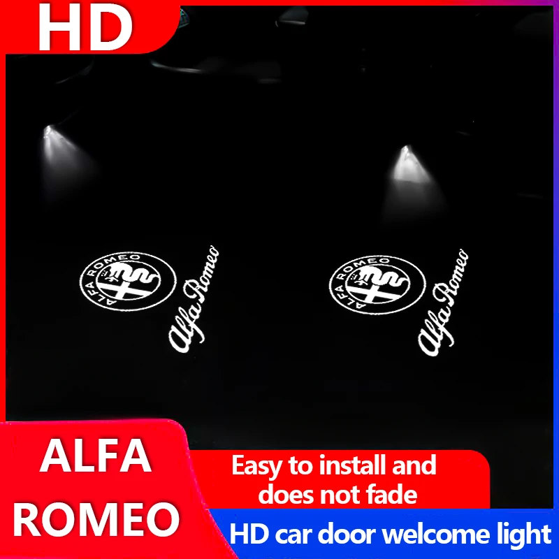 Autotür-Projektorlampen, 3D-Willkommens-Schattenlichter für Alfa Romeo Giulia Stelvio Giulietta 156 159 147 Mito Tonale Brera Disco