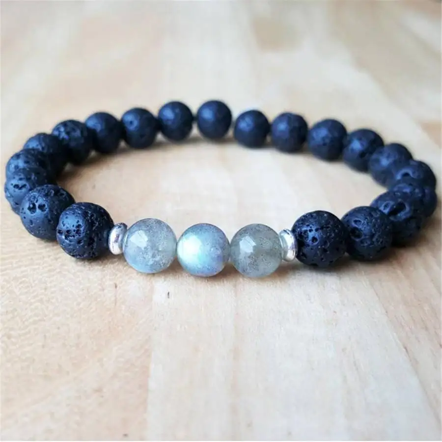 Handmade natural moonstone bead bracelet,men's cuff button,Ramadan prayer bead,women's meditation,holiday gift,daily wear