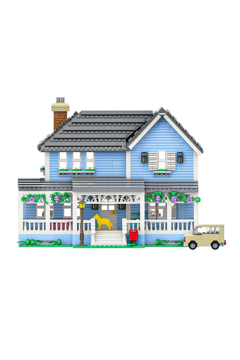 

Gobricks MOC Gilmore Girls House Building Blocks Model Girls Blue Apartment Modular Architecture Bricks Assembly Toys Kids Gifts