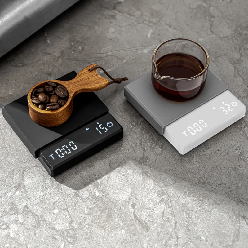 

Tiny Espresso Coffee Kitchen Scale Mini Smart Timer USB 2kg/0.1g g/oz/ml Pad Man Woman Gift digital weight scale