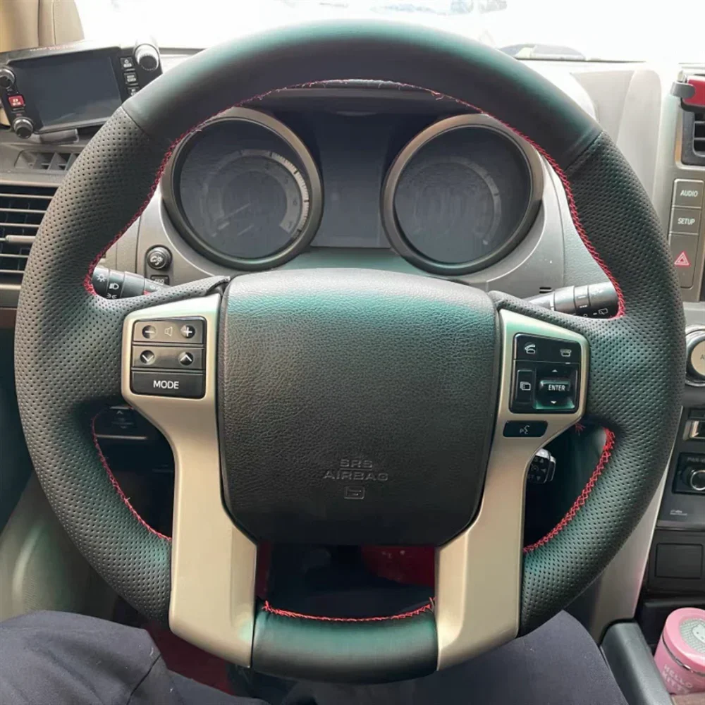 

DIY Car Steering Wheel Cover Microfiber Leather Accessories For Toyota Land Cruiser Prado 2010 2011-2014 Tundra Tacoma 4Runner