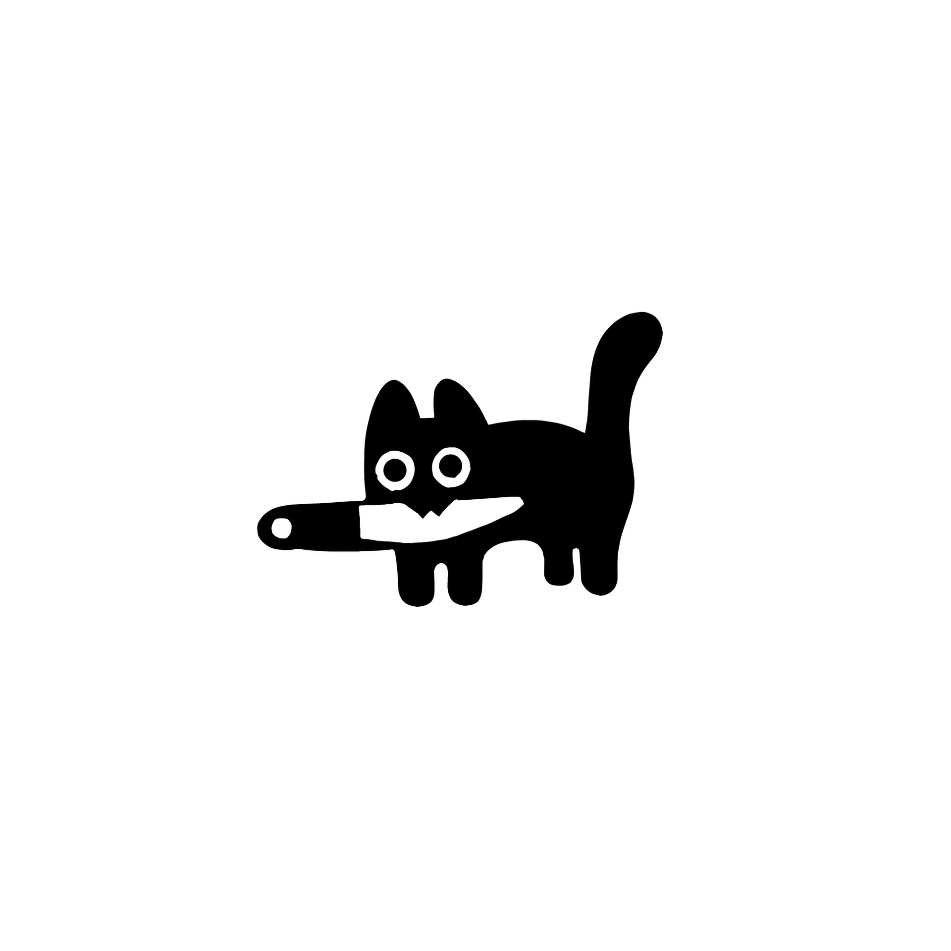 1Pc Horror Cat Silhouette Waterproof Vinyl Sticker,  Decal for Rearview Mirror, Phone, Computer and Makeup Mirror