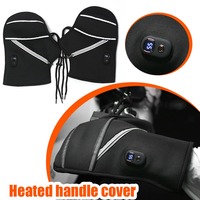 Motorcycle Handlebar Covers Winter Heated Electronic Gloves Warm Waterproof For Electric Vehicles Scooter Riding Protection