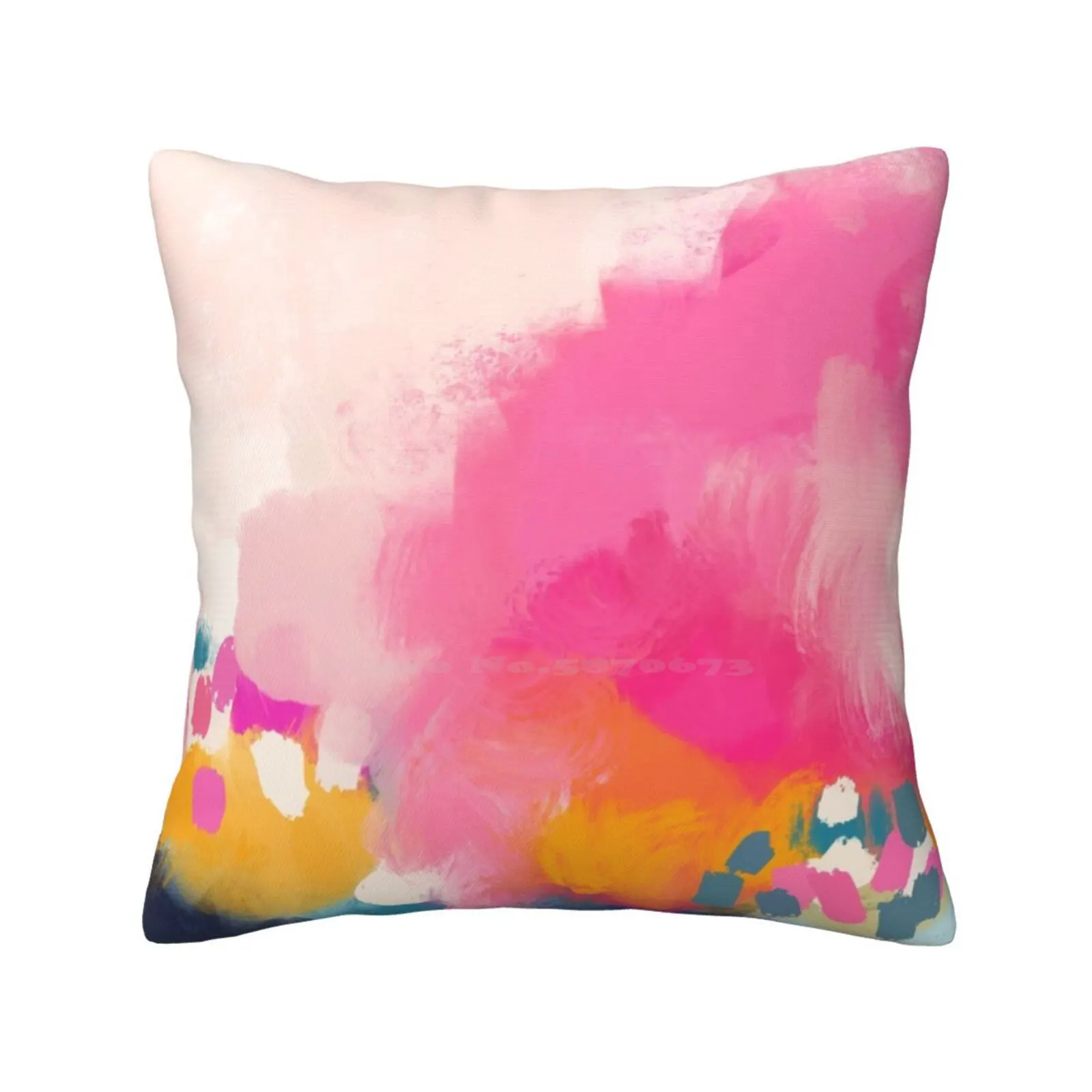 Abstract-Pink Reflection With Orange , Blue Fashion Sofa Throw Pillow Cover Pillowcase Abstract Art Contemporary Modern Orange