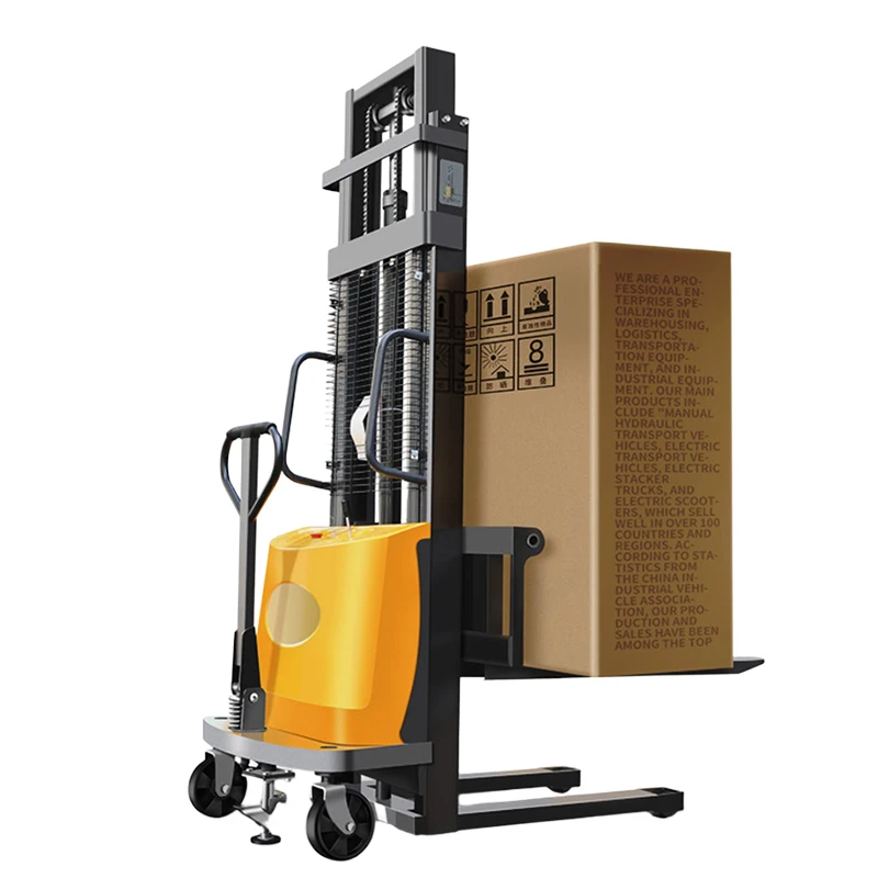 Customized Free Shipping Lifting Height 1.6m 2m Semi Electric Stacker Forklift Pallet Stacker For Sale