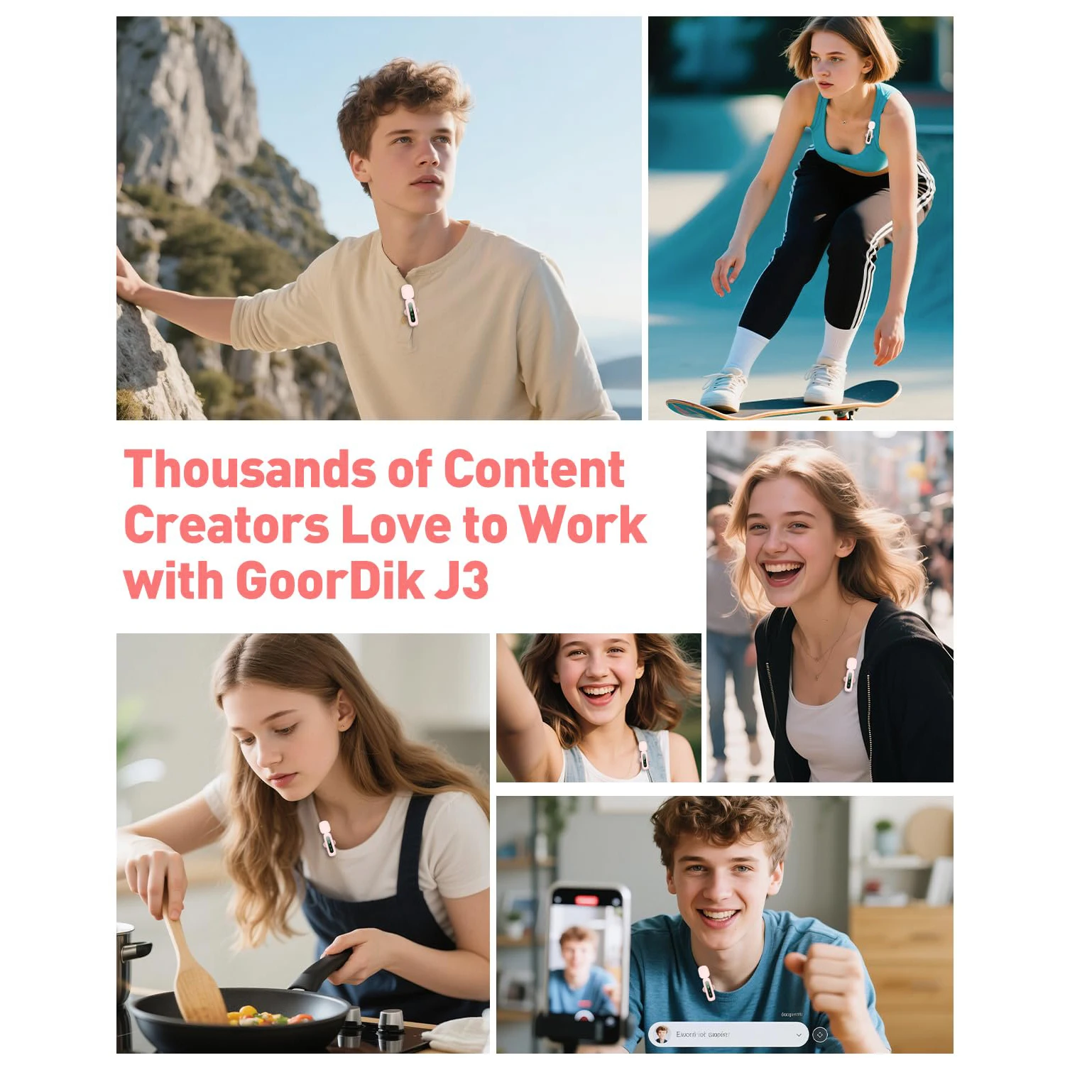 ميكروفون لاسلكي Lavalier لهاتف iPhone Android PC وتسجيل الصوت والفيديو وإلغاء الضوضاء ومشبك على ميكروفونات لـ Live Tiktok YouTube #5