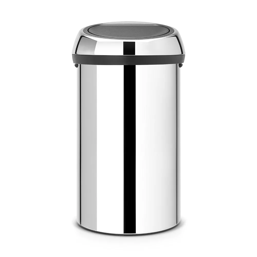 

Touch Bin, Trash Bin, Garbage Bin, Paper Container, Lid, Metallic Grey, Grey, 60 L, 402425