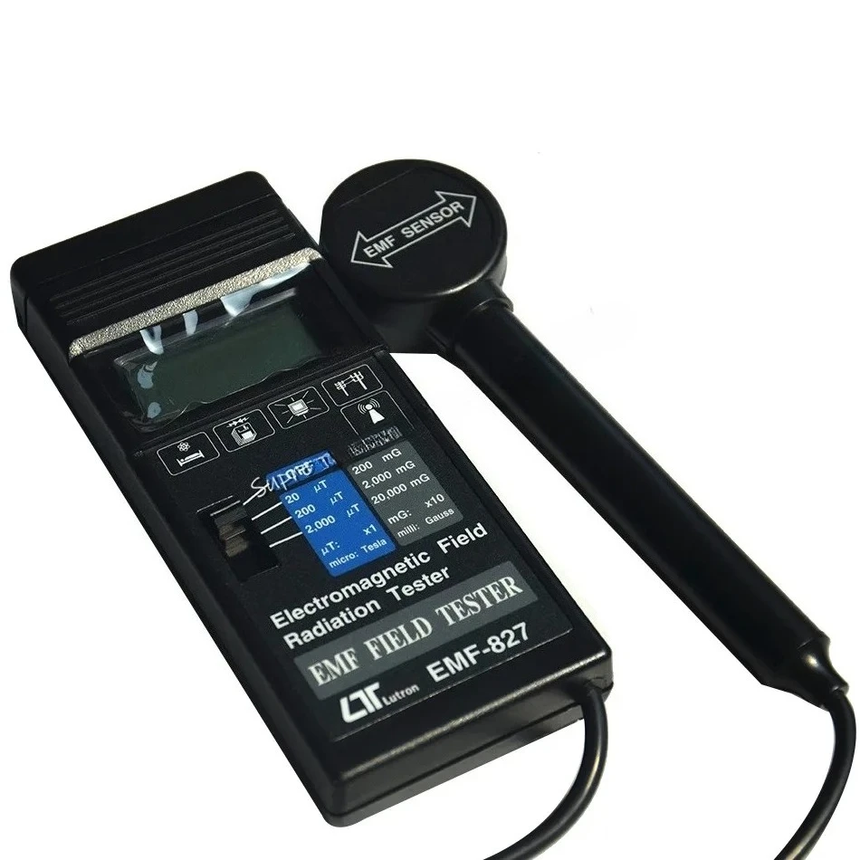 EMF-827 para Testador de Campo Eletromagnético Lutron EMF827 com Sonda Separada para Linhas de Energia, Eletrodomésticos e Segurança Elétrica