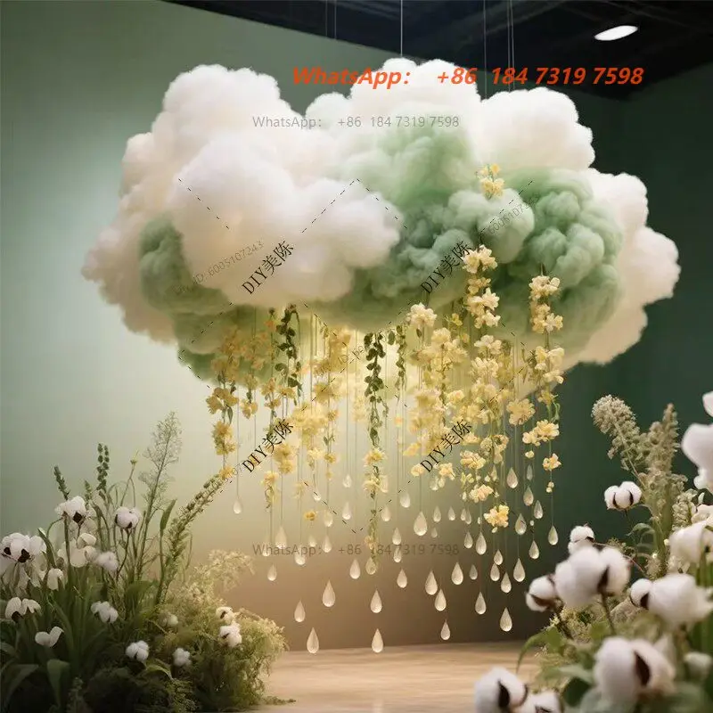 Colorful cloud decorative gift box, simulated cotton cloud hanging arrangement, customized model
