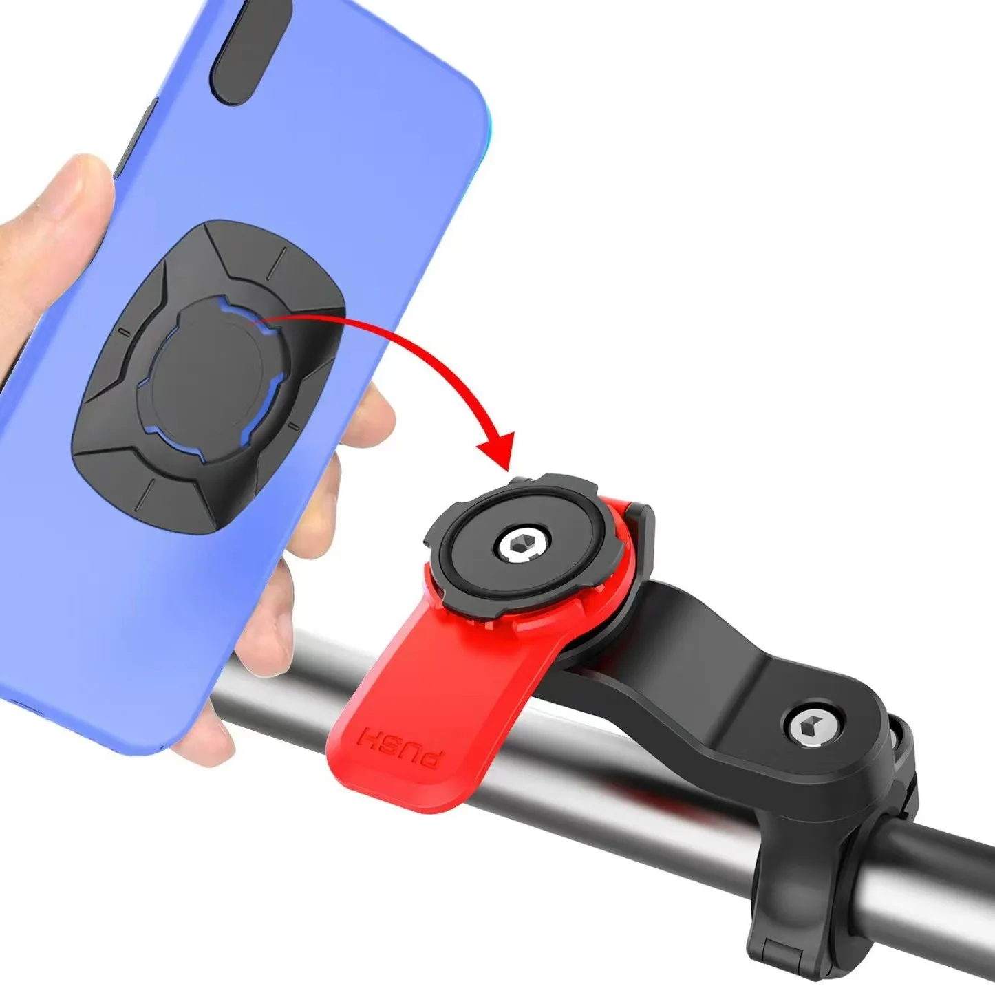 AliExpress Motorcycle Bike Phone Holder Lock Shock Absorber Phone Bracket Vibration Damper Self Lock Mtb Handlebar Holder 360 Rotatable