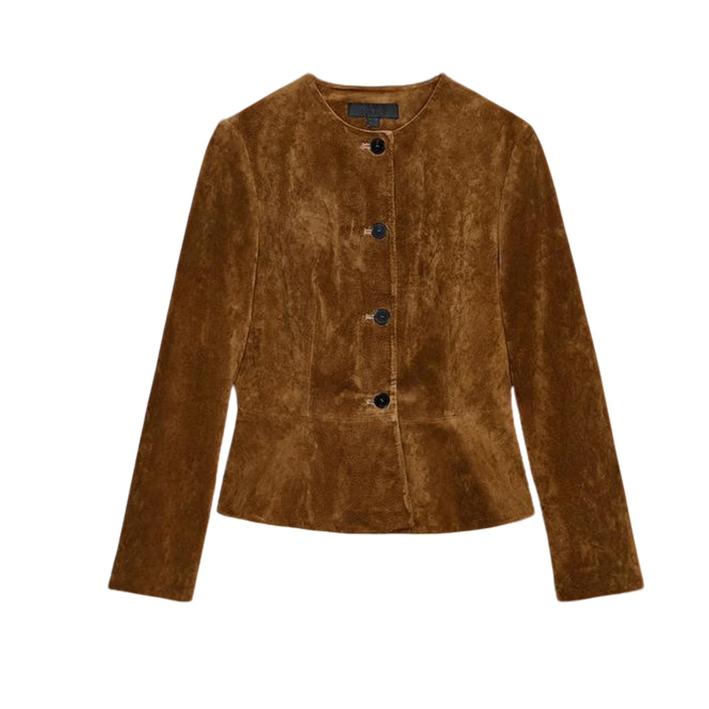 Jesienno-zimowy nowy damski płaszcz w stylu amerykańskim, okrągły dekolt, skóra PU, długi rękaw, krój A, obszycie z poliestru, styl vintage.