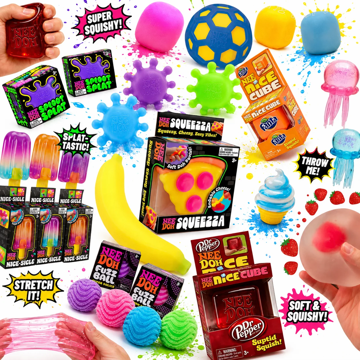 Collection de jouets sensoriels souples et extensibles, jouets à presser super doux, jouets anti-stress, cadeau pour fête