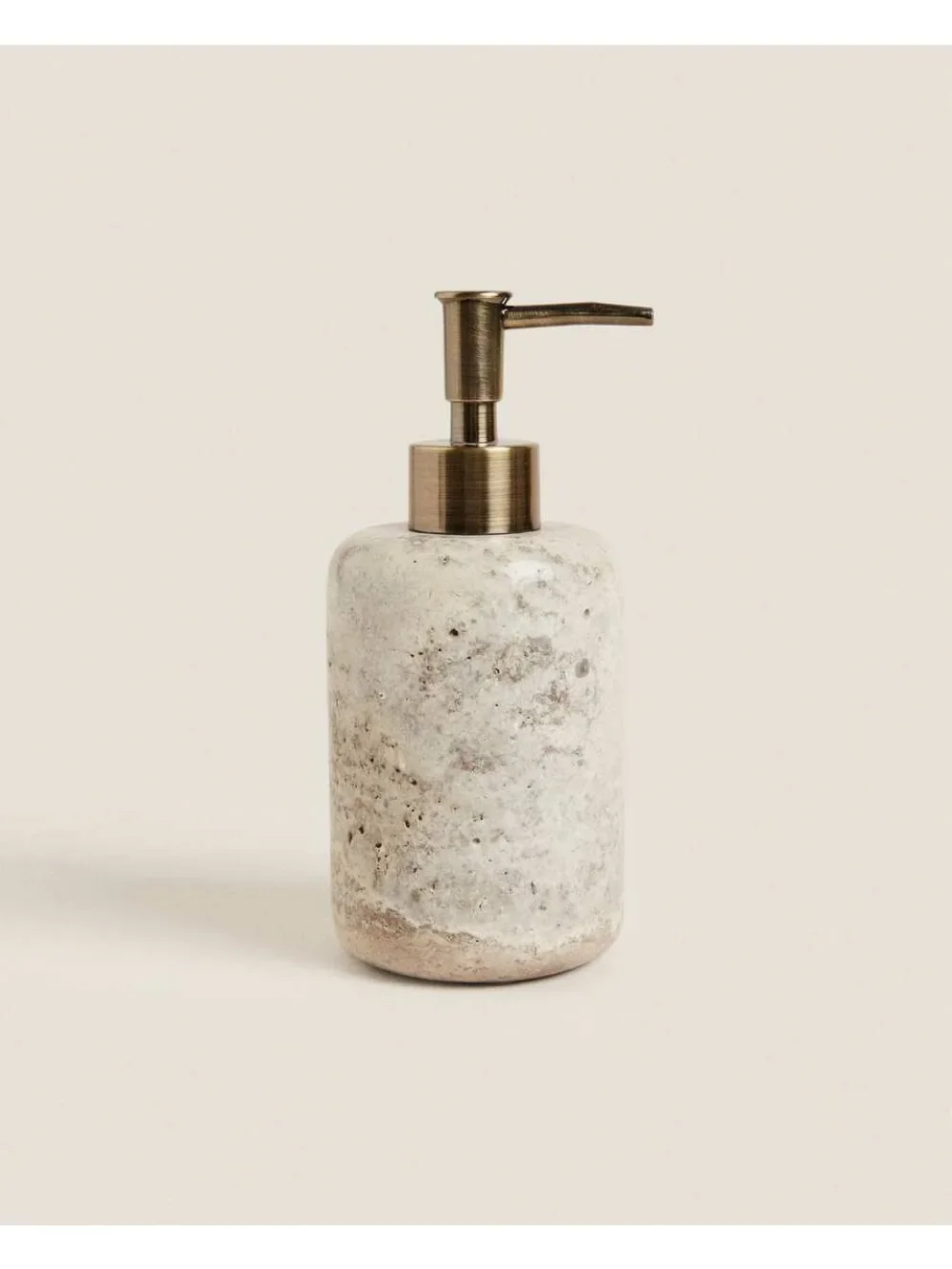 Natural Travertine Marble Stone Refillable Bathroom Liquid Dispenser Lotions Soap Container