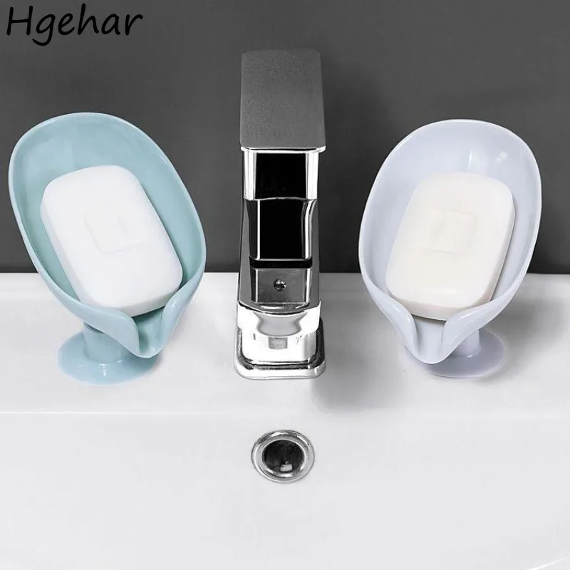 Soap Box with Sucking Disc Draining Soap Storage Rack Fashion Household Small Case Dredge Guide Bathroom Protective Daily Home