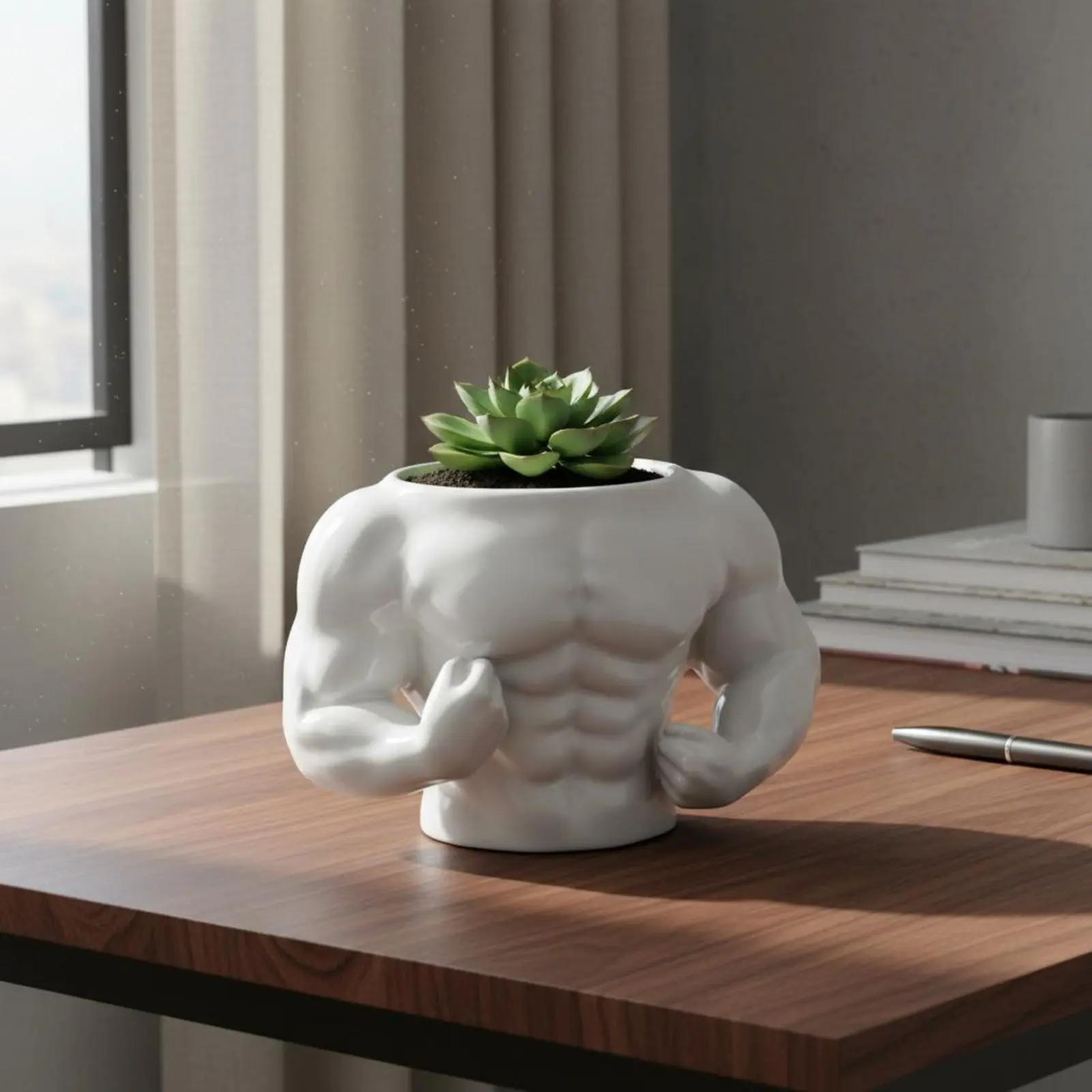 muscle-man-planter-creative-design-torso-body-planter-muscular-vase-conversation-piece-home-decor-easy-to-clean-for-desk