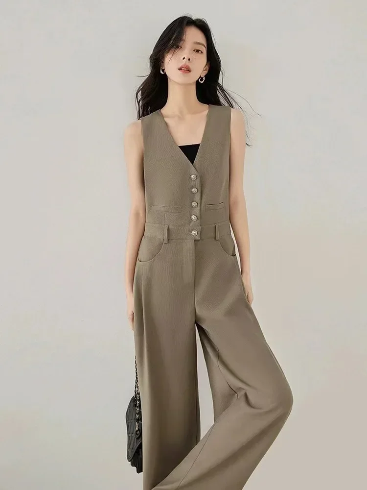 Suit Wide Leg Pants High-end Workwear Jumpsuit Feminine and Socialite Jumpsuit  for Women Overalls  Monos Mujer Elegante