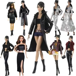 Vêtements en cuir de style beurre pour Barbie, tenues, veste, manteau, haut, pantalon, jupe, 1/6 pouces, accessoires de poupées, jouet, 11.5, BJD