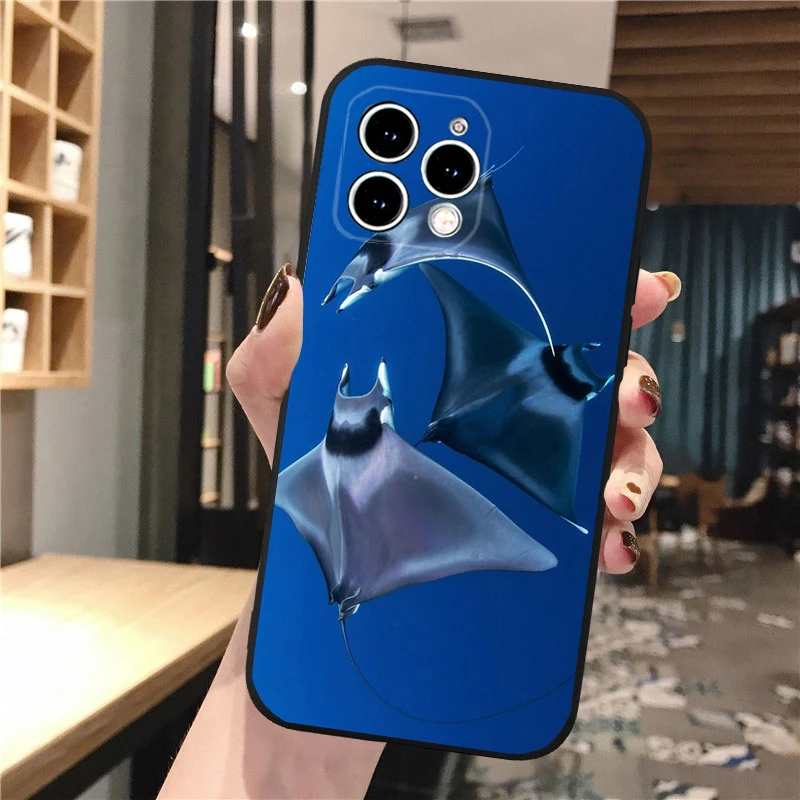Manta Ray Sea Creature Phone Case For iphone 17 Pro Max Air 16 15 14 13 Pro Max 15 16 Pro 15Plus Shell