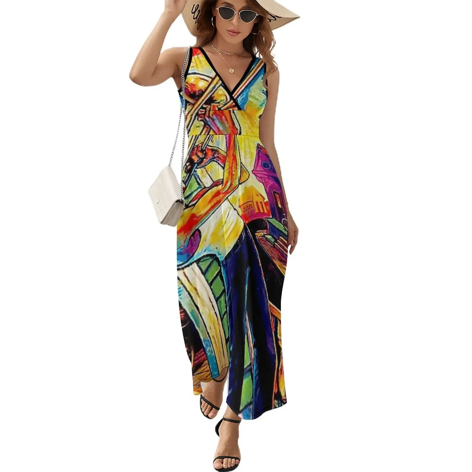 

Jazz Orleans music Sleeveless Dress Women's summer long dress ladies dresses for special occasion long dress women