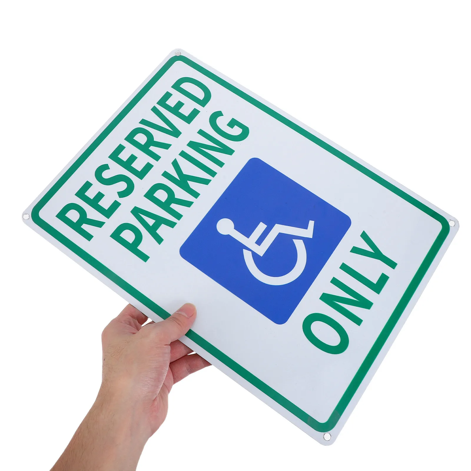 Panneau de stationnement pour personnes handicapées en métal 10x14 pouces, symbole fauteuil roulant haute visibilité, panneau de stationnement pour handicapés, extérieur, portable, permanent