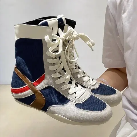 럭셔리 디자이너 혼합 색상 여성 운동화 패션 하이 탑 스니커즈 모든 경기 활주로 야외 캐주얼 트레이너 여성 플랫 힐