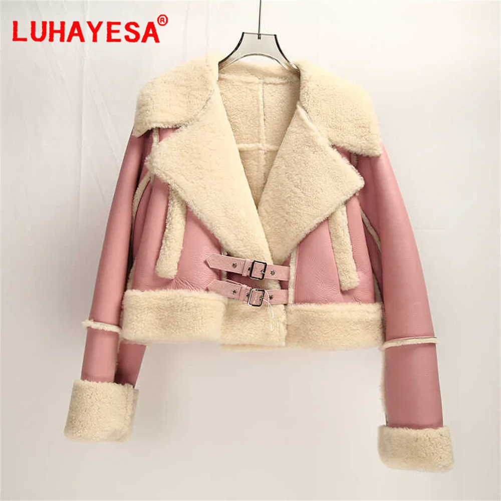 2024 Spain Pearl Lamb Sheepskin Fur Shearling Clothes Women Winter Fashion Elegant Real Fur Coat