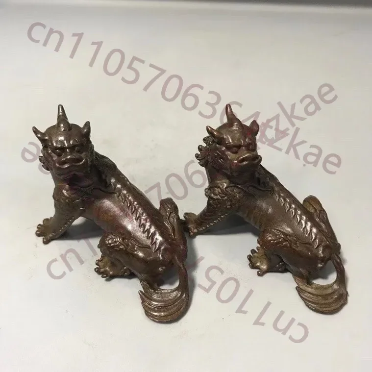 Collect Listening Ornaments Handicrafts Tea Pets Dragon Tail Statues and Handle  2PCS