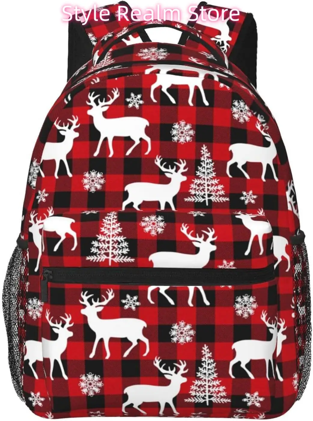 

Сумка для ноутбука «Снова в школу», милый рождественский плед, легкий рюкзак для ноутбука с изображением лося, легкий многоцелевой дорожный повседневный рюкзак Un