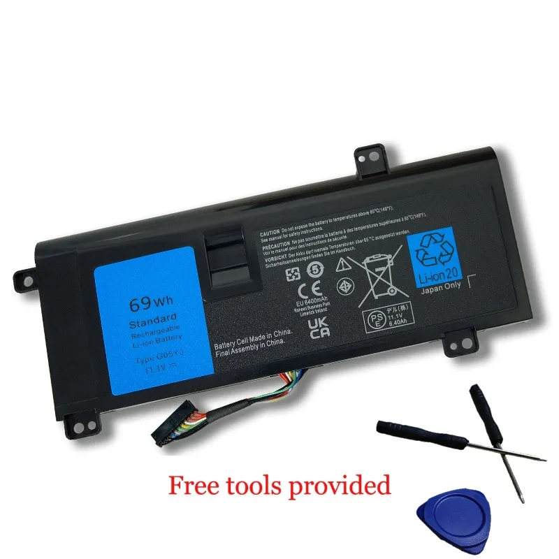 

Аккумулятор для ноутбука G05YJ для Dell Alienware M14X R3 R4 P39G 11.1V 69Wh 6-элементный 8X70T Y3PN0