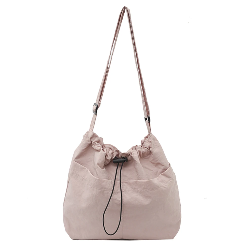 

Women's Commuting Bag Female Large Capacity Casual Shoulder Bags Chic Hobo Adjustable Strap Nylon Drawstring Bucket Bag