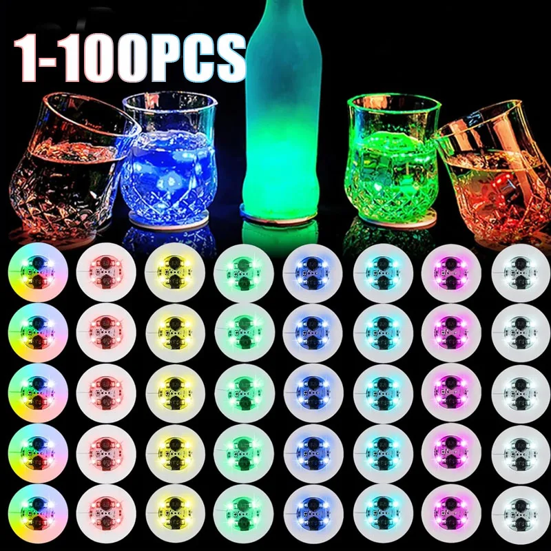 LED Lighted Bar Coasters for Cocktail Glasses Christmas Party and Wedding Decorations Light-Up Drink Accessories for Holidays