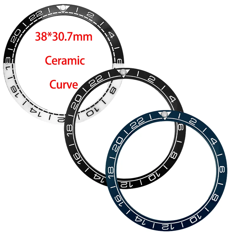 

38*30.6mm Ceramic Curvd Bezel Insert Fit For Seiko SKX007 SPRD Watch Case 24-Hour Scale NH35 NH36 Watch Case Bezel Insert Ring