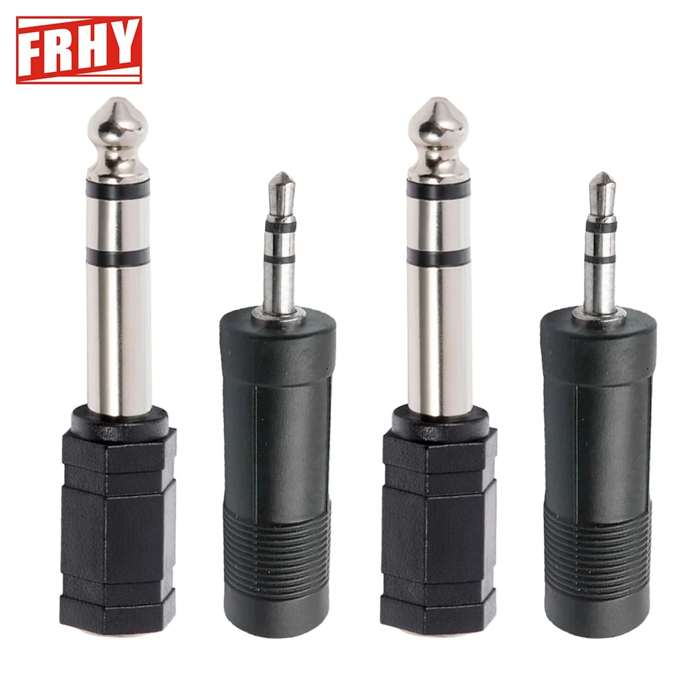 4PCS 3.5mm Female to 6.35mm (1/4 inch) Male Stereo Audio Adapter- Premium Microphone & Headphone Jack Converter for Pro/Home Use
