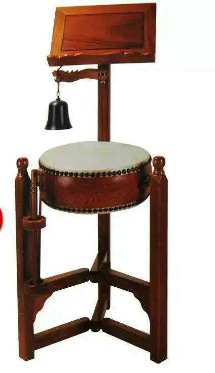 CZ Buddha Utensils Folding Mahogany Tripod Drum Stand Cowhide Flat Drum Send Emperor Bell