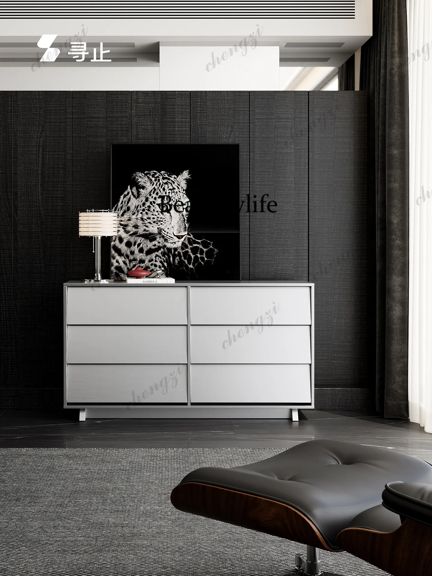 Yunling beveled bucket cabinet, living room entrance bucket cabinet, dining side cabinet beveled PET silver