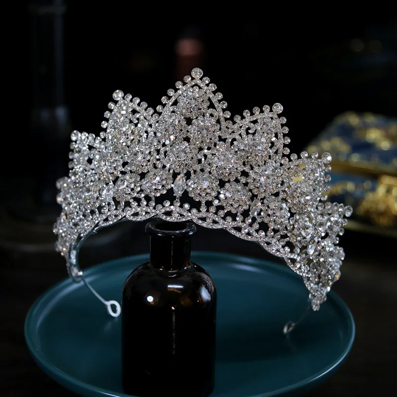 

Bridal Tiaras Hair Accessories Luxury Full Zircon Wedding Crowns Diadem Headdress Baroque Brides Party Tiara Crown For Women